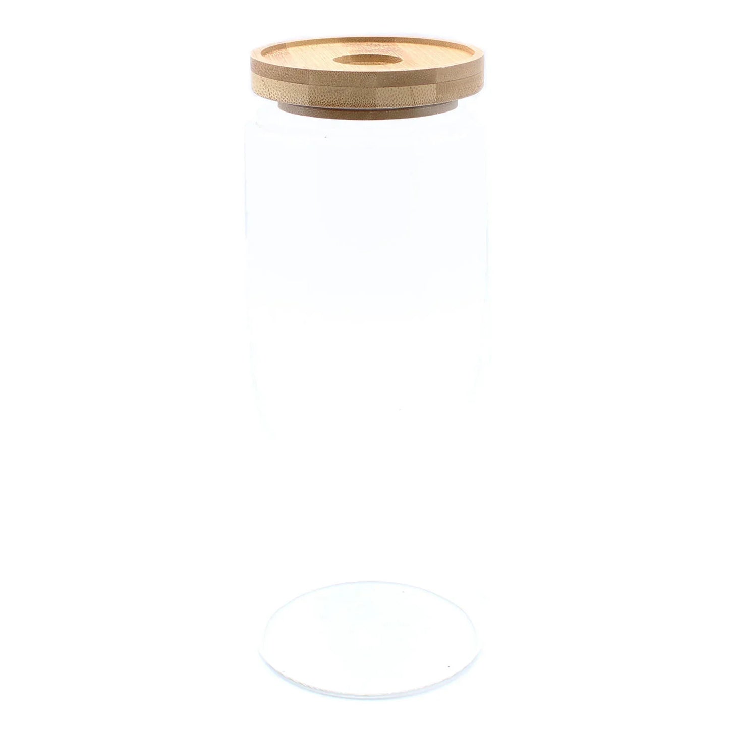 Bote de Cristal con Tapa de Bambú - 25cm - La Tienda del Té