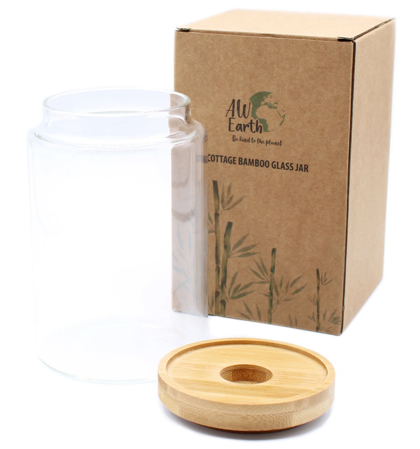 Bote de Cristal con Tapa de Bambú - 10cm - La Tienda del Té