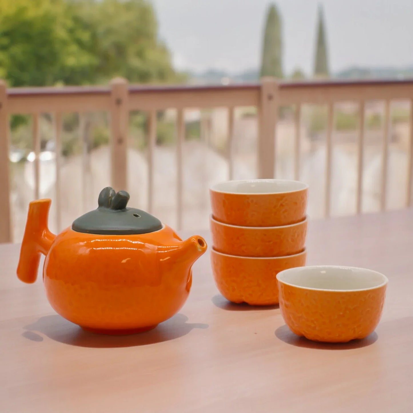 Set de Tetera - Naranja - Tetera & Cuatro tazas - La Tienda del Té