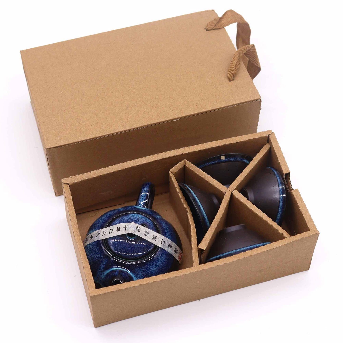 Set de Tetera - Tonos azules - Tetera & Cuatro Tazas - La Tienda del Té