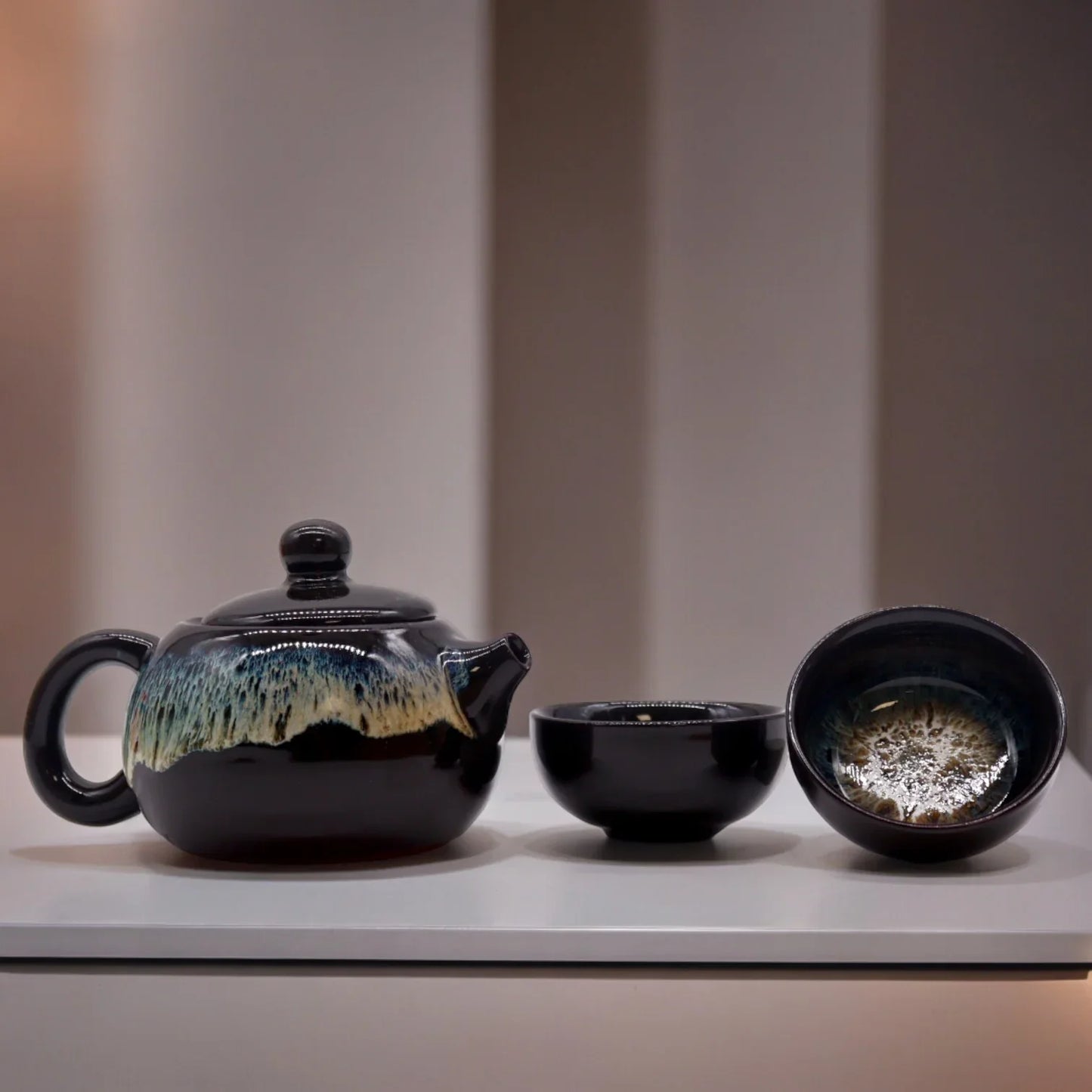 Set de Tetera - Esmaltado Negro - Tetera & Dos Tazas - La Tienda del Té