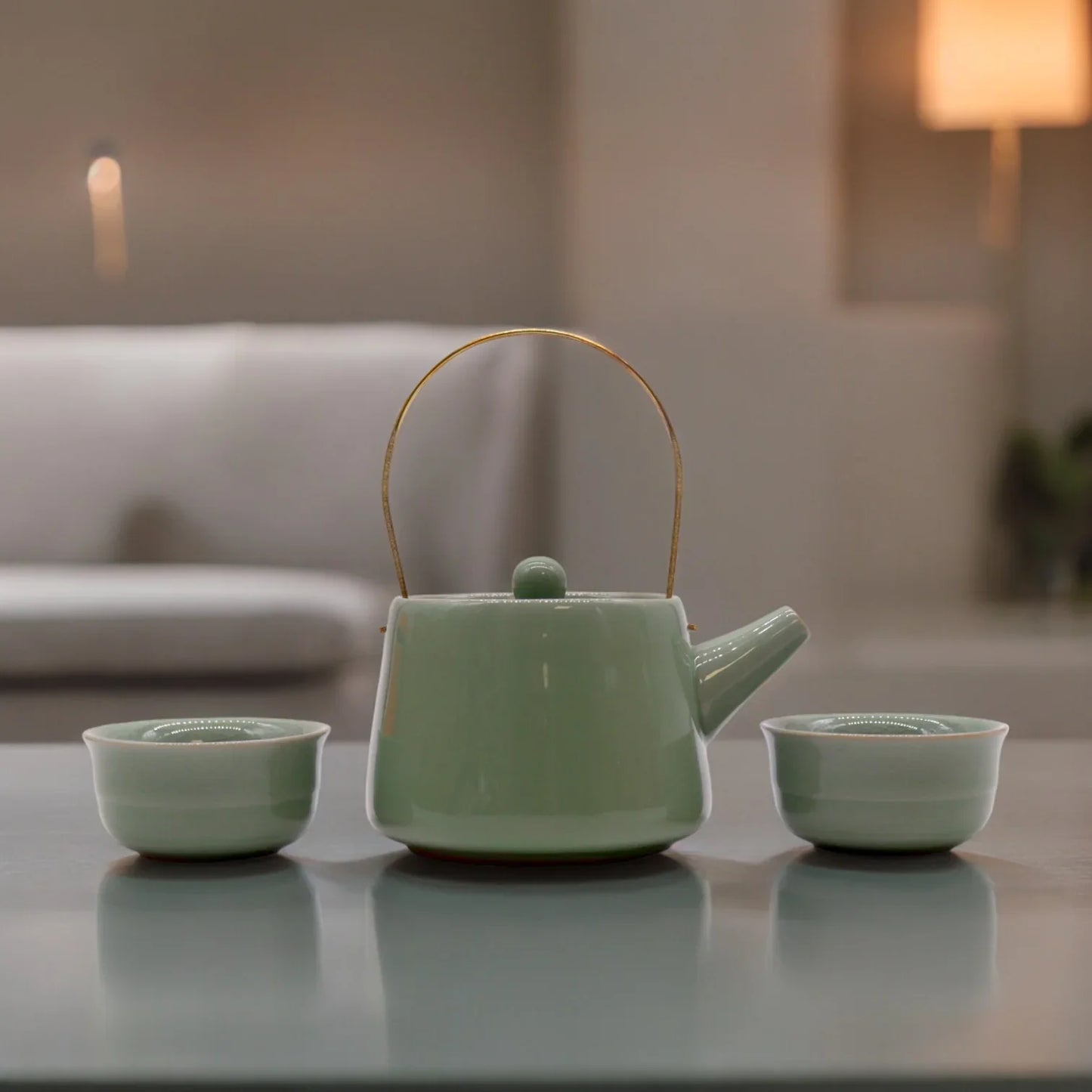 Set de Tetera - Verde - Tetera & Dos Tazas - La Tienda del Té