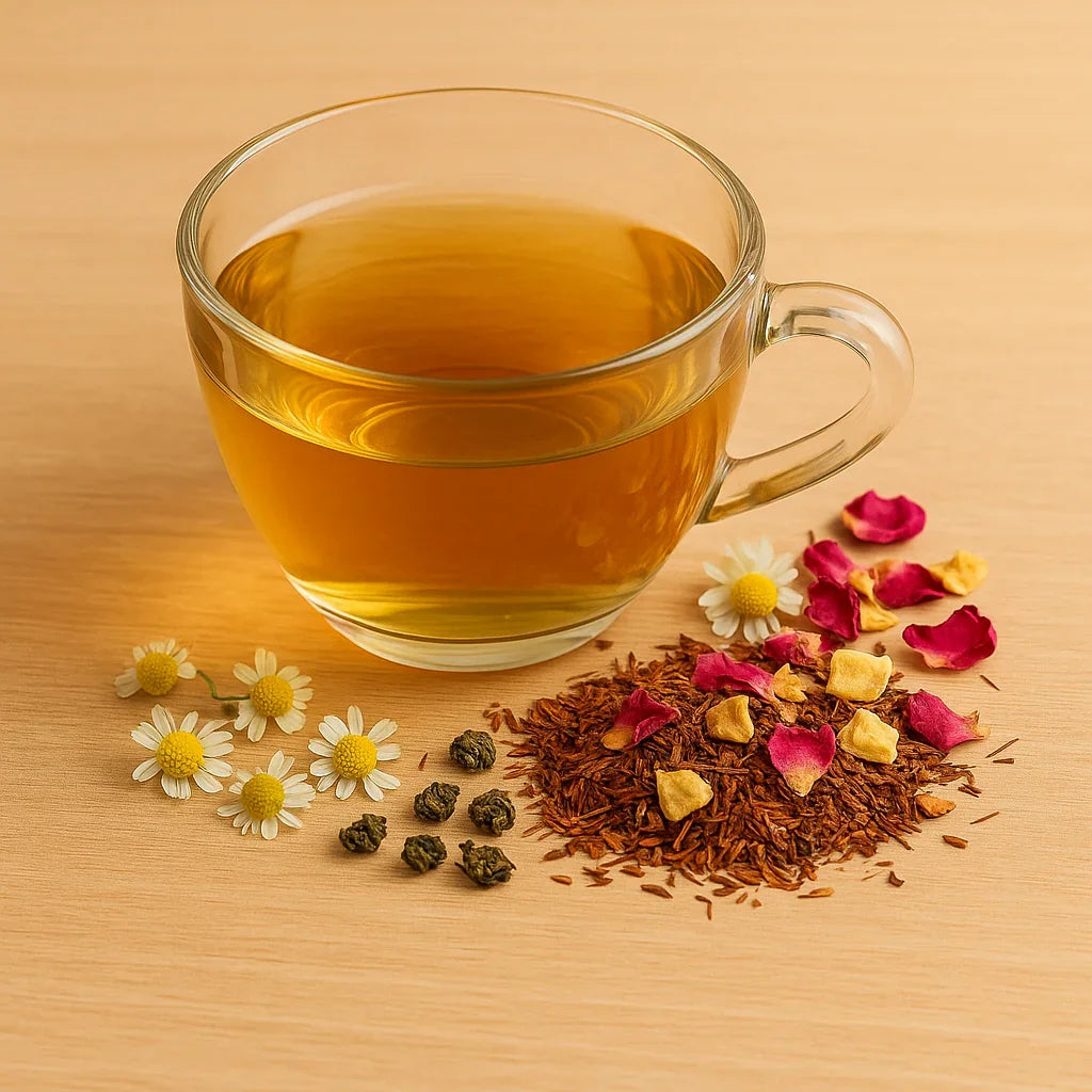 Infusión de frutas, flores, plantas y mezclas de hierbas