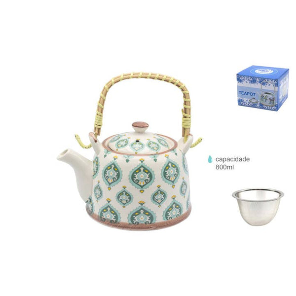 Tetera Cerámica Mosaico Verde 800 ml - La Tienda del Té