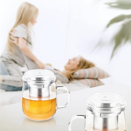 Taza de Té con Filtro y Tapa de Cristal 430 ml