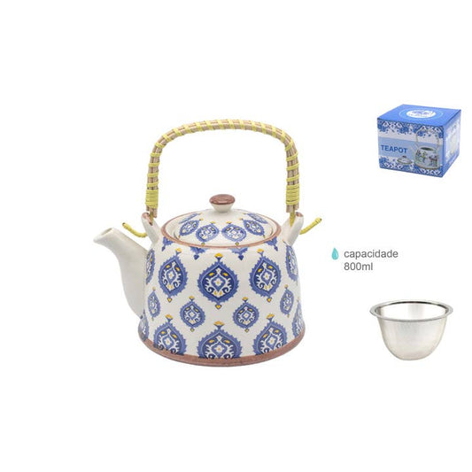 Tetera Cerámica Mosaico Azul 800 ml - La Tienda del Té